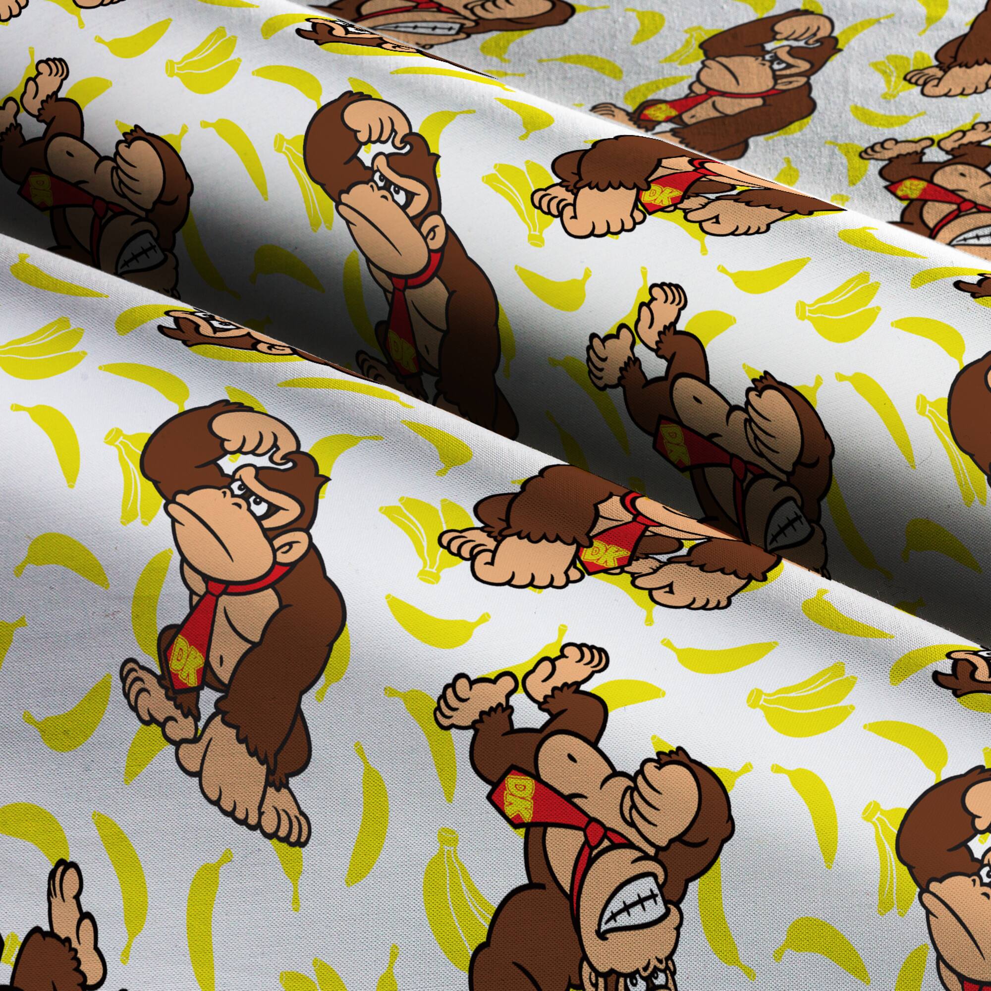 Nintendo Donkey Kong Banana Packed Cotton Fabric